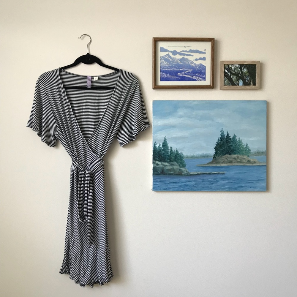 Alya Striped Wrap Dress